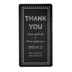 Chalkboard Merci Mariage Favoriser les Étiquettes