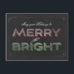 Chalkboard Merry and Bright Holiday Weihnachten<br><div class="desc">Chalkboard wünschen Ihnen ein frohes und helles Weihnachtsfest</div>