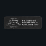 CHALKBOARD MERRY CHRISTMAS HOLIDAY GREETING<br><div class="desc">SCHWARZE CHALKBOARD MERRY CHRISTMAS UND EIN GLÜCKLICHES NEUJAHRESURLAUB GREETING RÜCKSENDEADRESSEN-AUFKLEBER. ELke Clarke© Bitte kontaktieren Sie den Shop für weitere Farben. Die passenden Produkte sind im Handel. Ideal,  um Ihre Feiertagsgrüße auszusenden.</div>