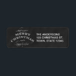 CHALKBOARD MERRY CHRISTMAS HOLIDAY GREETING<br><div class="desc">SCHWARZE CHALKBOARD MERRY CHRISTMAS UND EIN GLÜCKLICHES NEUJAHRESURLAUB GREETING RÜCKSENDEADRESSEN-AUFKLEBER. ELke Clarke© Bitte kontaktieren Sie den Shop für weitere Farben. Die passenden Produkte sind im Handel. Ideal,  um Ihre Feiertagsgrüße auszusenden.</div>