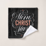 Chalkboard Merry CHRISTmas Marquee Religious Black Badhandtuch Set<br><div class="desc">Lichte seinen Namen in marquee Lichtern auf und erinnere dich daran, warum wir "Fröhliche Weihnachten" sagen. Dieses Design kommt in ein paar Variationen und Sie könnten gewollt, sie alle zu Karo zu sehen, genau welche Richtung Sie gewollt haben. Die berufliche Schrift von Ivan Angelic ist in Schwarz mit weißem Hintergrund...</div>