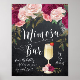 Chalkboard Mimosa Bar signieren Bordeaux Poster