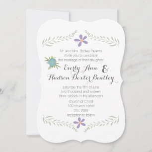 Chalkboard Mint Lilac Aqua Blumengarten Hochzeit Einladung