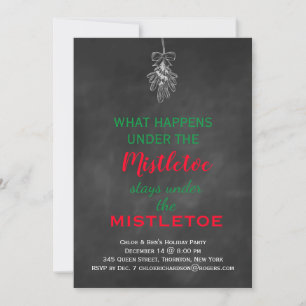 Chalkboard Mistletoe Holiday Party Einladung