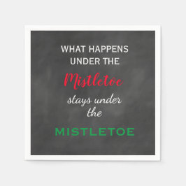 Chalkboard Mistletoe Holiday Serviette