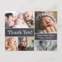 Chalkboard Modern Fotos Babydusche Danke