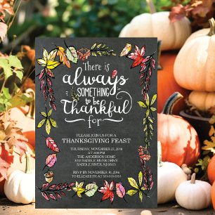 Chalkboard moderne Thanksgiving Invitation