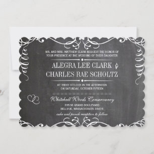 Chalkboard Moderne Typographie Vintage Invitation