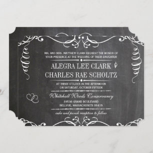 Chalkboard Moderne Typographie Vintage Invitation