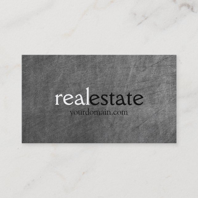 Chalkboard-Muster Real Anwesen Agent Business Card Visitenkarte (Vorderseite)