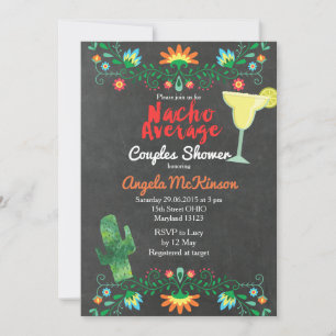 Chalkboard Nacho Average Dusche Blumen Einladung