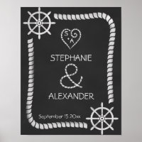 Chalkboard Nautical Wedding Poster