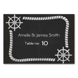 Chalkboard Nautical Wedding Seating Platzkarte Tischnummer