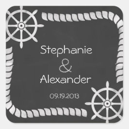 Chalkboard Nautique Mariage Favoriser Stickers