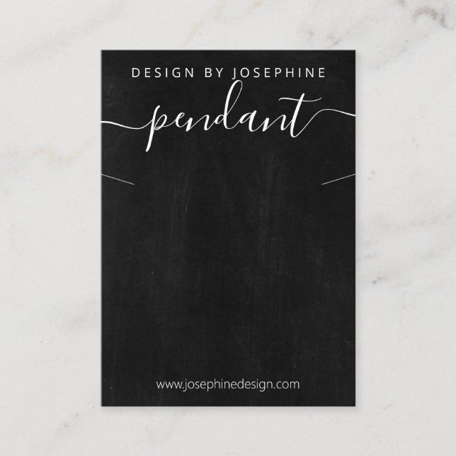 Chalkboard Necklace Pendant Display Visitenkarte (Vorderseite)