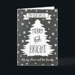 Chalkboard Niece & Family Frohe Weihnachtskarte Feiertagskarte<br><div class="desc">Frohe Weihnachtsgrüße für Ihre Nichte und ihre Familie mit rustikalem Chalkboard-Muster,  Weihnachtsbaum und Schneeflocken. Mit dieser stilvollen Grußkarte wünschen Sie der Familie in dieser Ferienzeit alles Gute.</div>