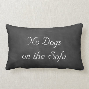 Chalkboard No Dogs auf dem Sofa Lendenkissen