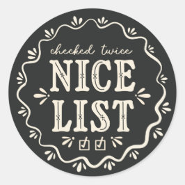 Chalkboard Noël Nice Liste de boho autocollant cad