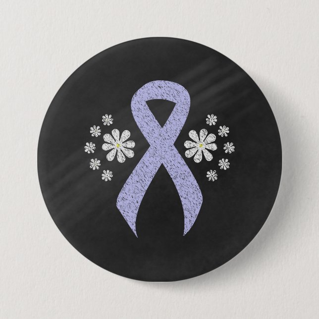 Chalkboard Periwinkle Ribbon Button (Vorderseite)