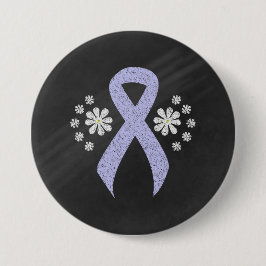 Chalkboard Periwinkle Ribbon Button