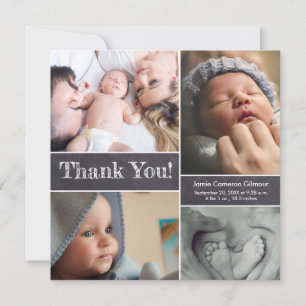 Chalkboard Photo Collage Baby boy Douche Merci