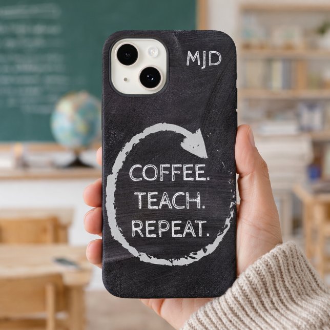 Chalkboard Phrase Monogram Case-Mate iPhone 14 Hülle (Von Creator hochgeladen)