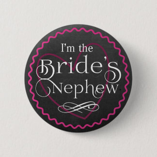 Chalkboard Pink Heart Wedding | Nephew der Braut Button