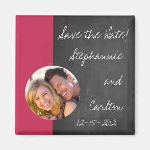 Chalkboard Pink Wedding Magnet