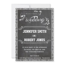 Chalkboard Posh Wedding Einladung