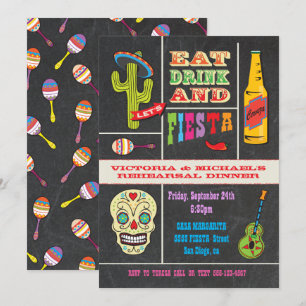 Chalkboard-Probe-Dinner mexikanische Fiesta Einladung