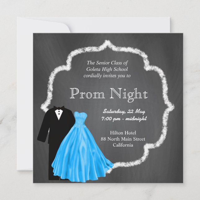 Chalkboard Prom Einladung (Vorderseite)