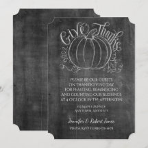 Chalkboard Pumpkin Erntedank Einladung