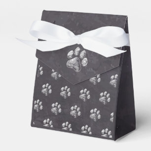 Chalkboard - Puppy Pawty - Hund Birthday Paw Print Geschenkschachtel