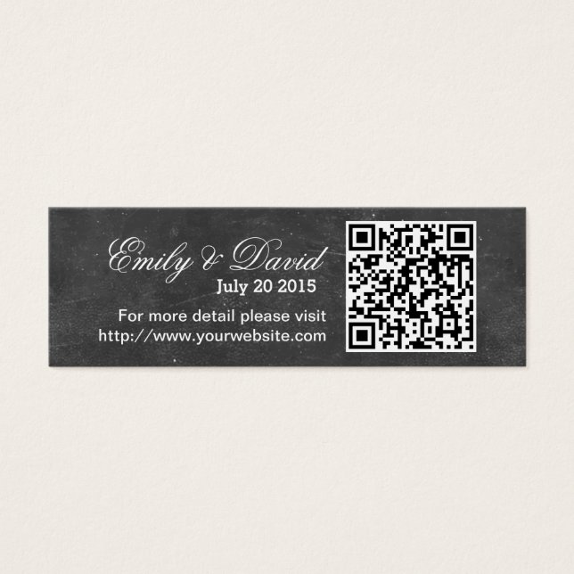 Chalkboard QR Code Mariage Site Web Insérer une ca (Devant)