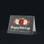 Chalkboard Red Blume Lehrerin Weihnachtskarte Feiertagskarte<br><div class="desc">Frohe Weihnachten für Lehrer Grußkarte im rustikalen Chalkboard-Muster mit rot-weiß Vintagen Blume,  wünschen Ihren Lieblings-Lehrer in dieser Ferienzeit mit dieser lustigen Grußkarte gut.</div>