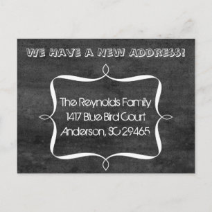 Chalkboard Ribbon New Address Moving Ankündigung