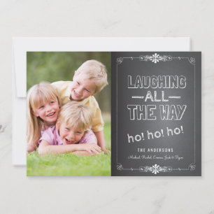 Chalkboard rire Ho Ho Ho Carte photo de vacances