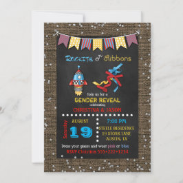 Chalkboard Rockets oder Ribbons Genderdarstellung Einladung