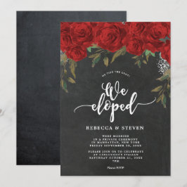 Chalkboard-rote Rosen modern, die wir einladen Einladung