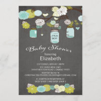 Chalkboard Rustic Country Mason Jar Babydusche