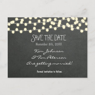 Chalkboard Rustic Lights Carte Postale Enregistrer