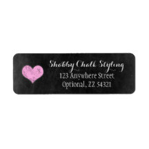 Chalkboard Rustic Shabby Pink Herz Rücksendeadress