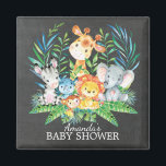 Chalkboard Safari Jungle Baby Dusche Gefallen Magn Magnet<br><div class="desc">Niedliche Safari-Dschungeltiere mit Zebra,  Hippo,  Elefant,  Löwe,  Affe & Giraffe mit einer Auswahl an DschungelBlätter Set auf Chalkboard-Hintergrund. Besuchen Sie unseren Shop,  um unsere gesamte Safari Baby Dusche Kollektion zu sehen!</div>
