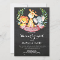 Chalkboard Safari Jungle Girl Baby Dusche by Mail