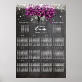 Chalkboard Sangria Lila Sitzordnung Poster