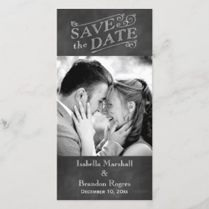 Chalkboard Save the Date Fotokarte