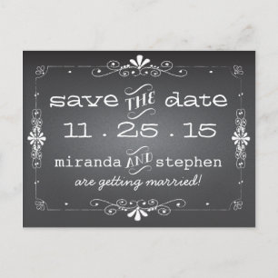 Chalkboard Save the Date Hochzeitskarte Ankündigungspostkarte