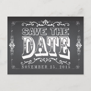 Chalkboard Save the Date Hochzeitskarte Ankündigungspostkarte