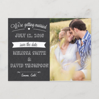 Chalkboard Save the Date Postkarte
