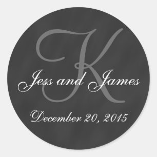 Chalkboard Save the Date Runder Aufkleber